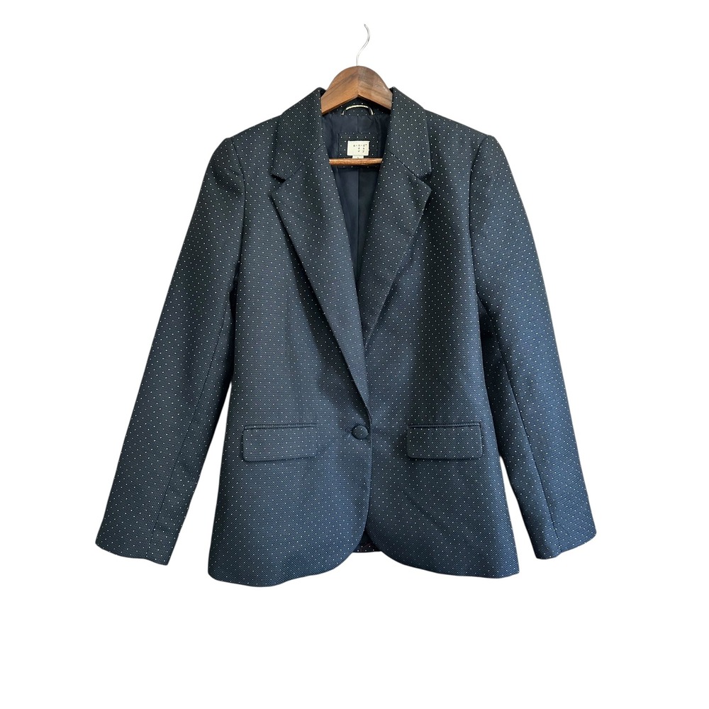 A New Day Black Blazer‎ Gold Polka Dot Career Business Jacket Size 4 NWT